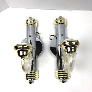 Pasquale Miranda Feiss Vintage Pair of Scones Gold & Silver Tones New Old Stock